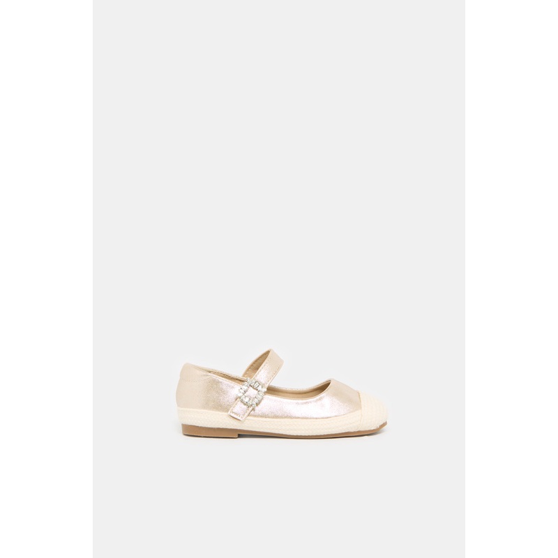 Girls Pink Diamante Buckle Espadrille
