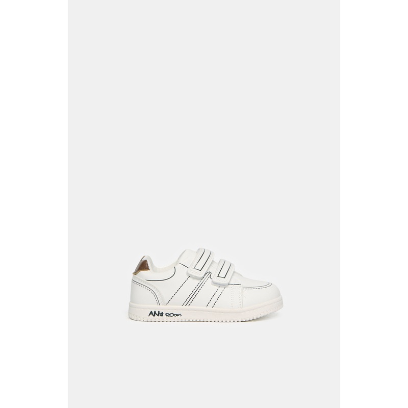Infant  Boys White Double Strap Sneaker