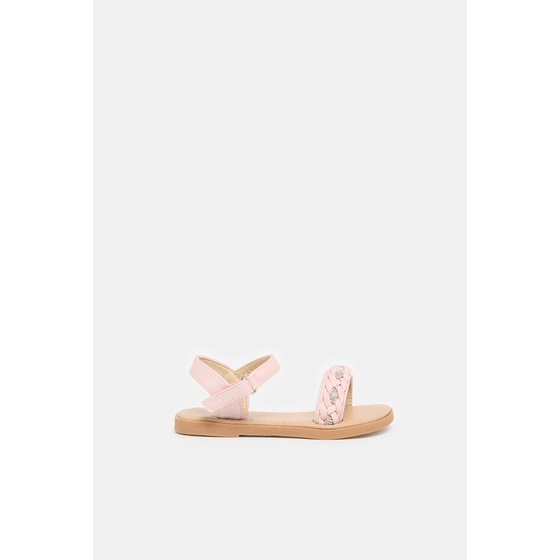 Infant Girls Pink Braided Sandal