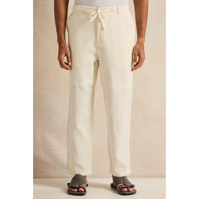 Men Beige Solid Trousers|30 Waist|32 Waist|34 Waist|36 Waist|38 Waist