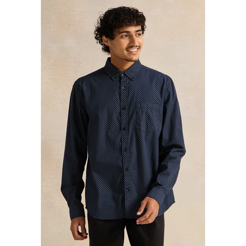 Men Navy Printed Casual Shirt|Small|Medium|Large|X-Large|XX-Large
