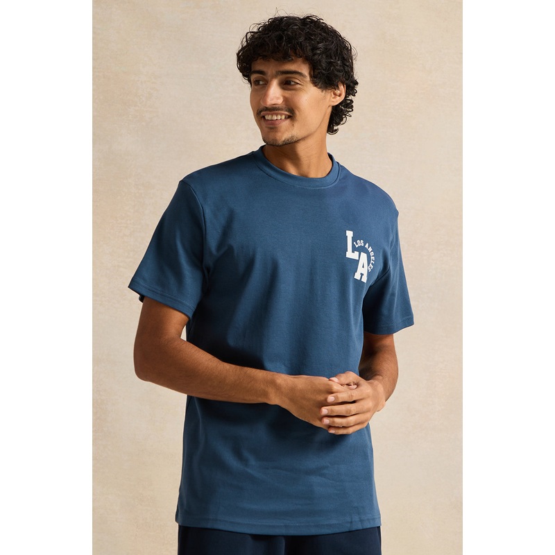 Men Navy T-Shirt And Shorts Pyjama Set (2 Piece)