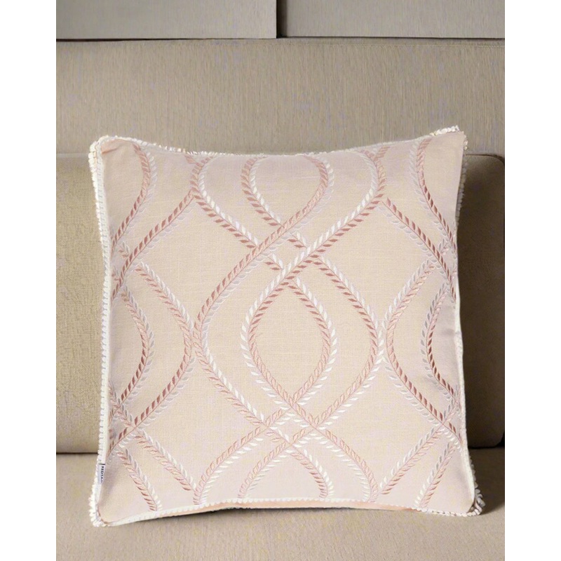 Pink Embroidered Cushion