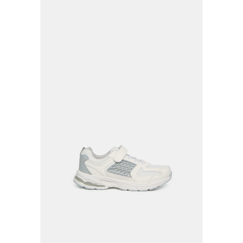 Senior Boys Grey Rubber Overlay Trainers