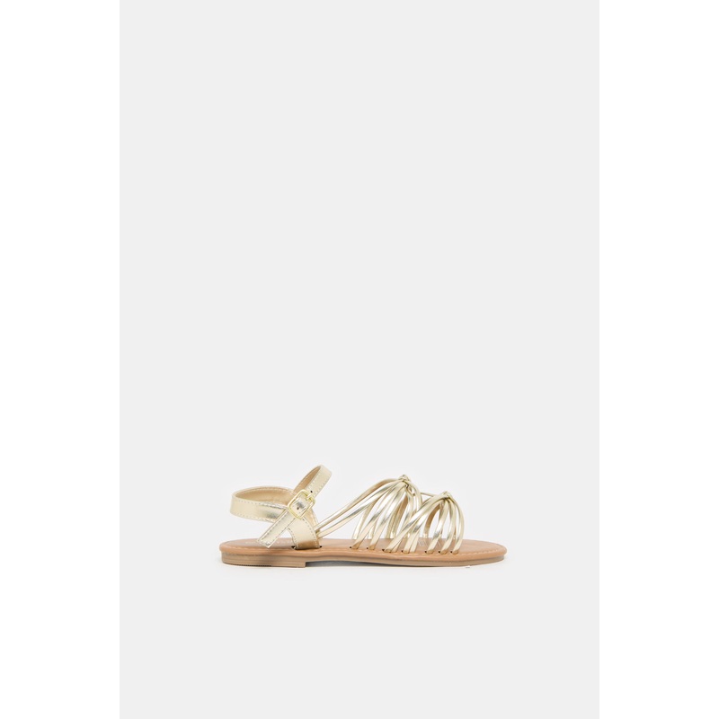 Senior Girls Gold Strap Sandals
