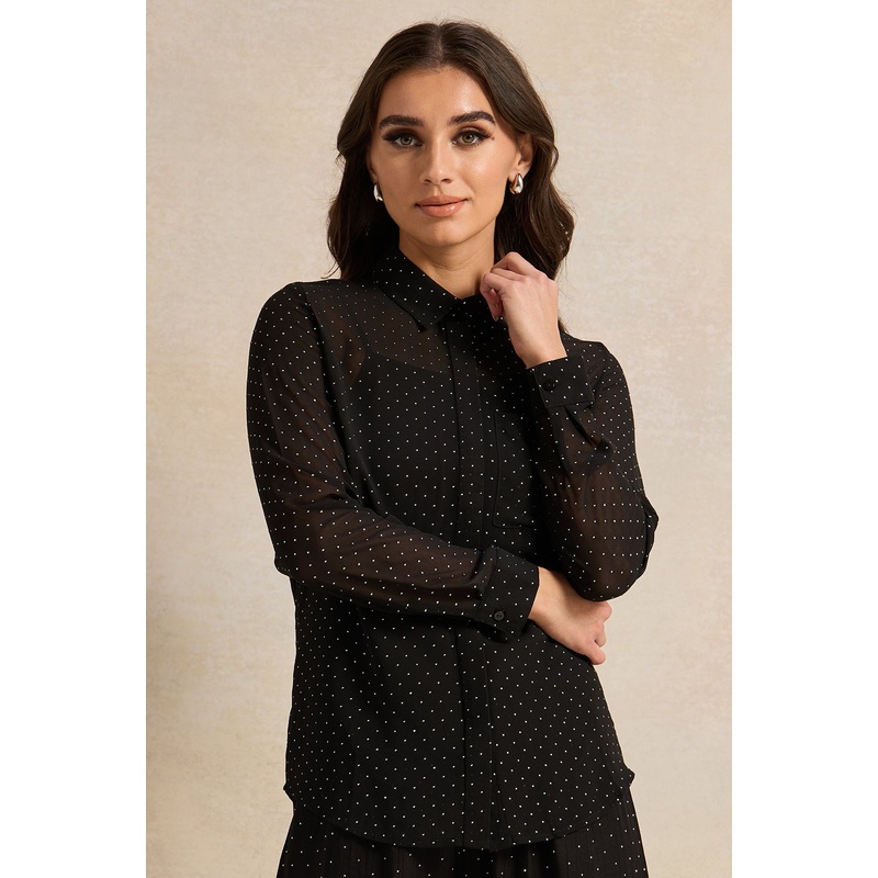 Women Black Studded Shirt|UK8|UK10|UK12|UK14|UK16|UK18