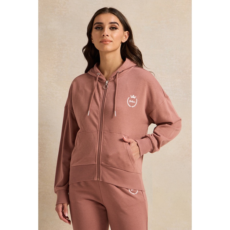 Women Brown Front Hooded Sweatshirt