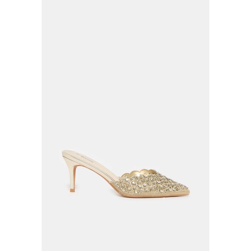 Women Gold Embellished Mule|EU36|EU37|EU38|EU39|EU40|EU41