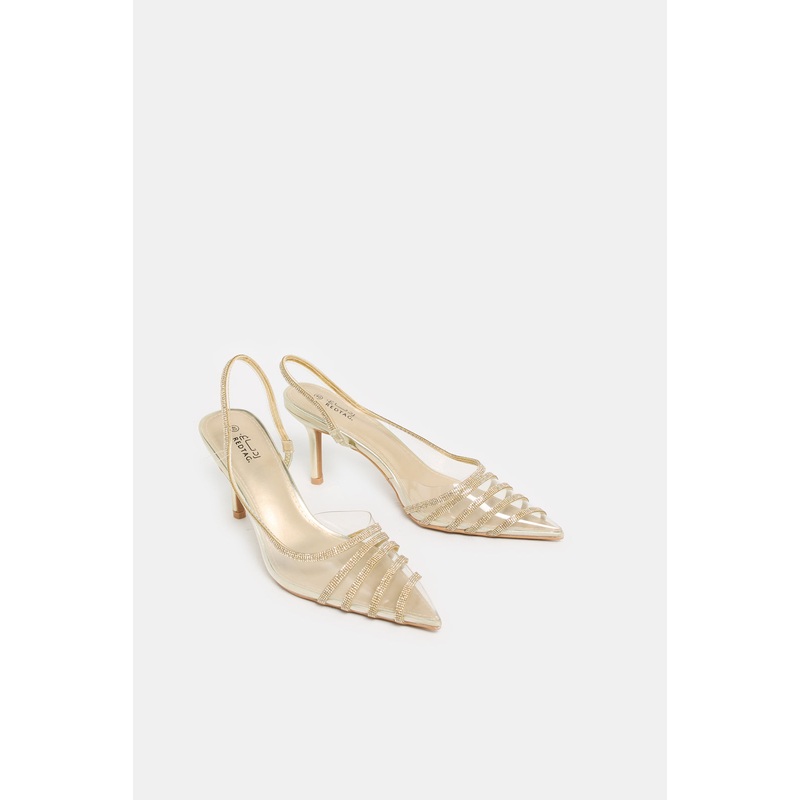 Women Gold Vinyl Slingback|EU36|EU37|EU38|EU39|EU40|EU41