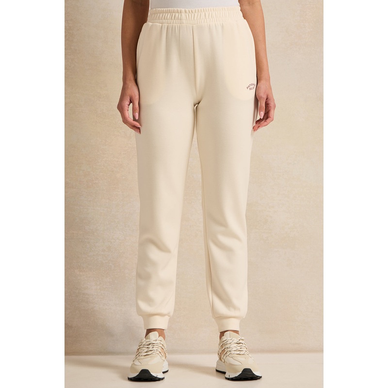 Women Ivory Placement Print Active Pants