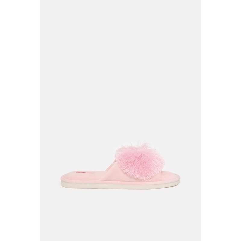 Women Pink Pompom Slipper|Small|Medium|Large