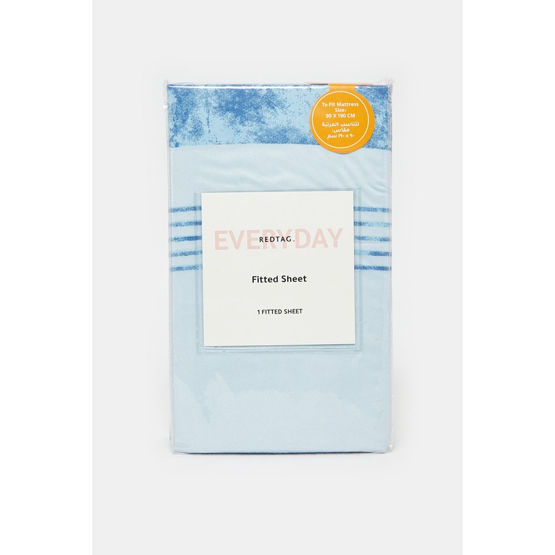 Blue Stripe Printed Fitted Sheet (Single Size)