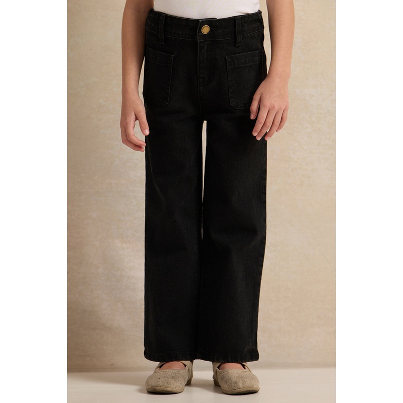 Girls Black Straight Fit Jeans