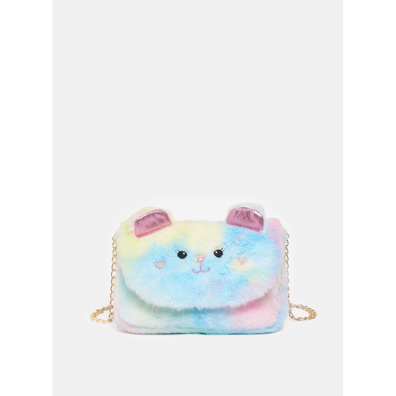 Girls Multicolour Faux Fur Cross Body Bag