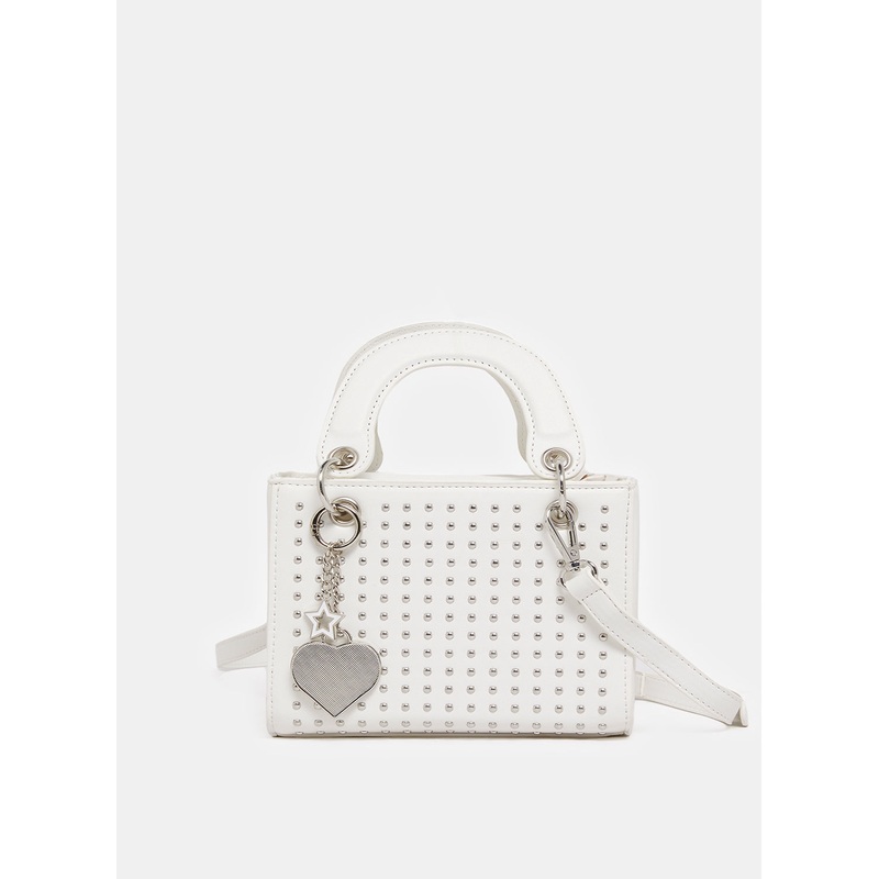 Girls White Emebellished Day Bag