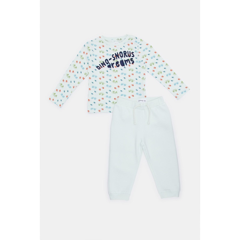 Infant Boys Teal Printed Pyjama Set (2 Piece)