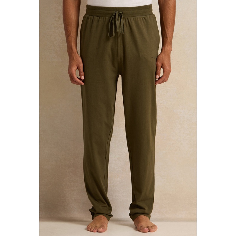 Men Olive Cuffed Pyjama Bottom