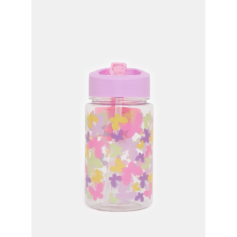 Purple Kids Drinking Water Bottle With Name Tag
