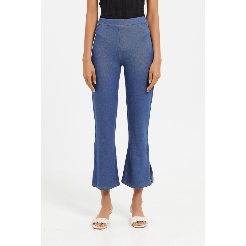 Senior Girls Blue Flared Jeggings