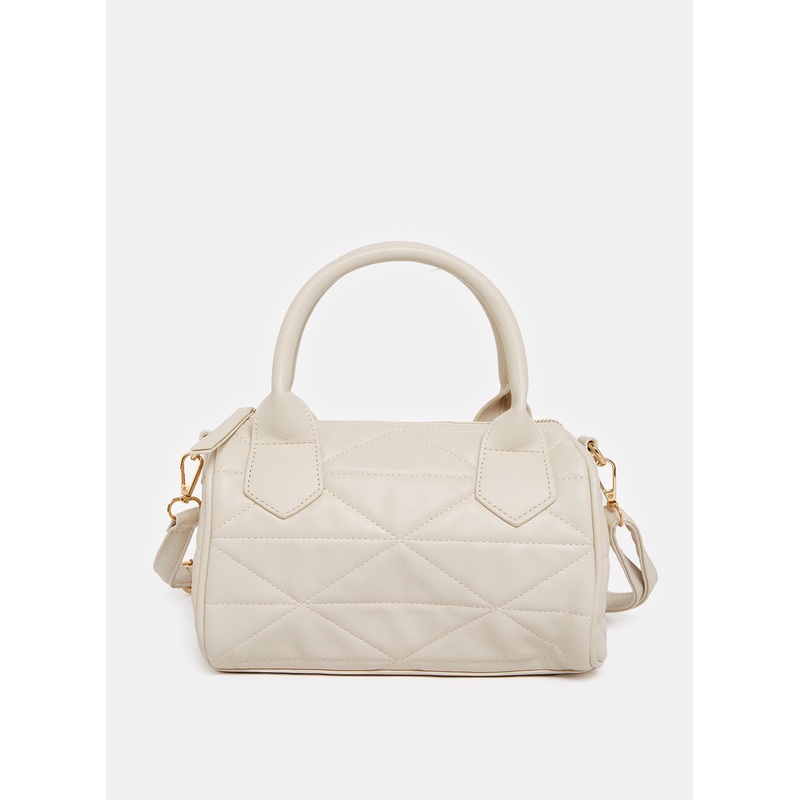 Women Beige Textured Bollin Bag