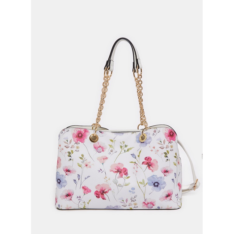 Women White Printed Day Bag