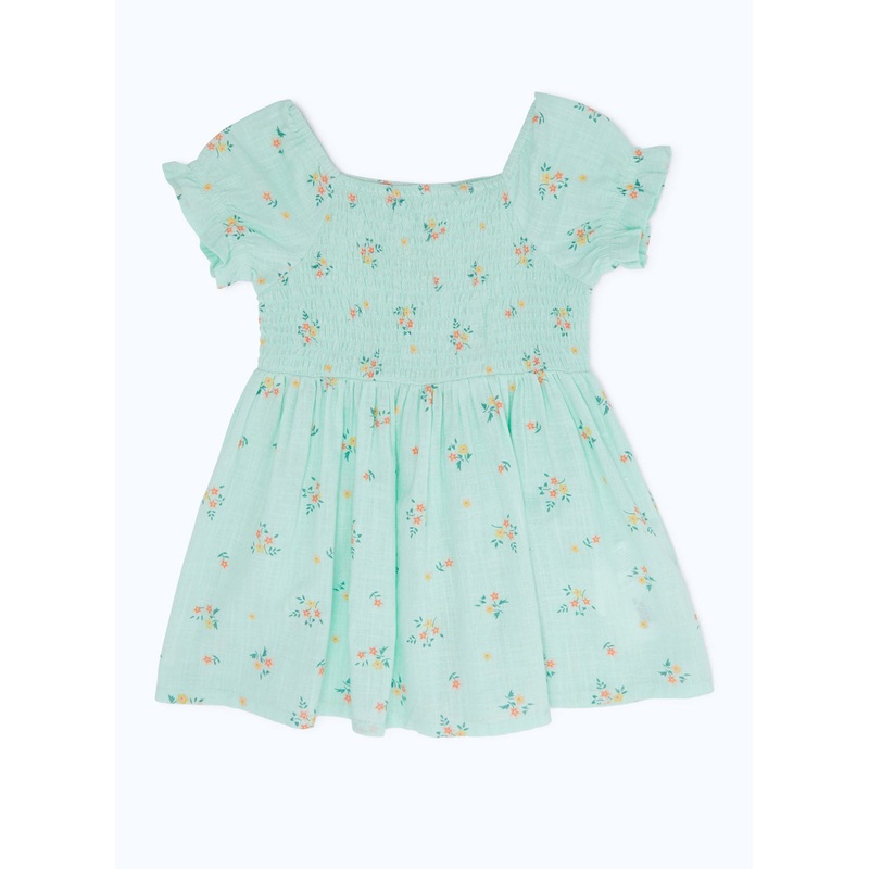 Baby Girls Mint Floral Print Dress