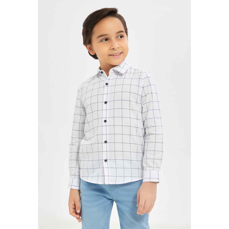 Boys White Checkered Shirt|2-3 Years|4-5 Years|5-6 Years|7-8 Years
