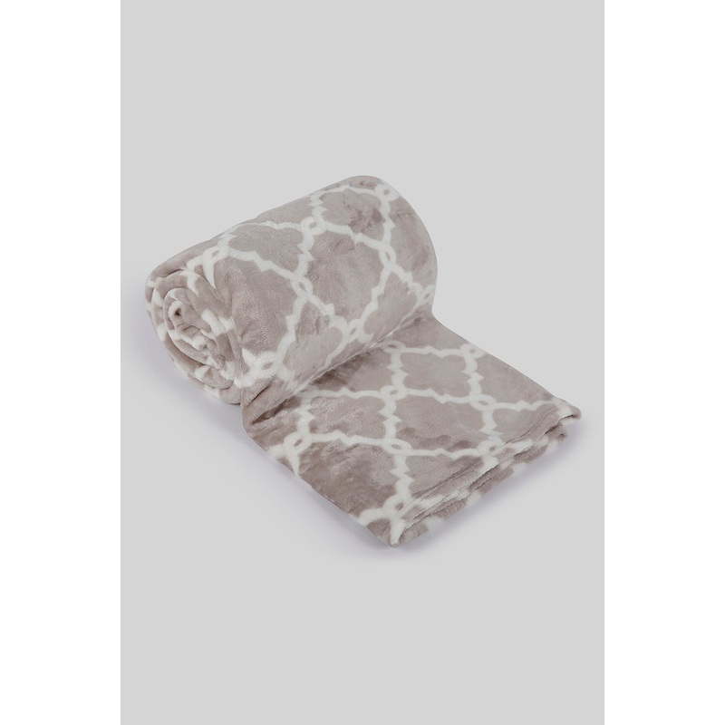 Ecru Geometric Ultra Soft Blanket (Double Size)