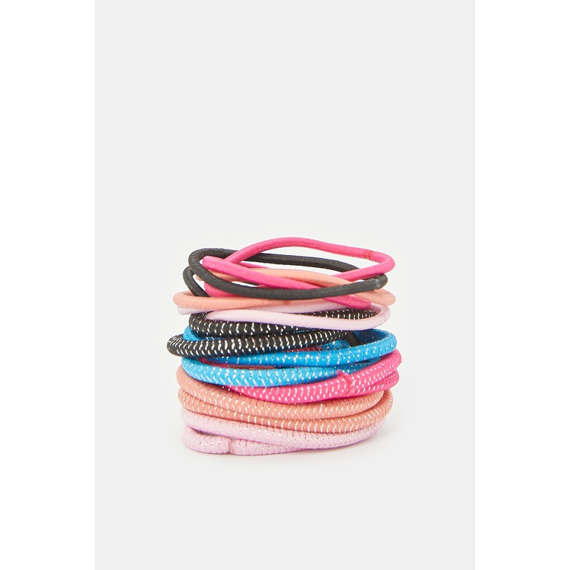 Girls Assorted Embellished Hair Tie Set (18 Piece )