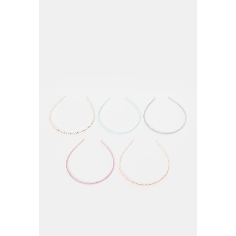 Girls Assorted Printed Glittery Headband Set (5 Piece)