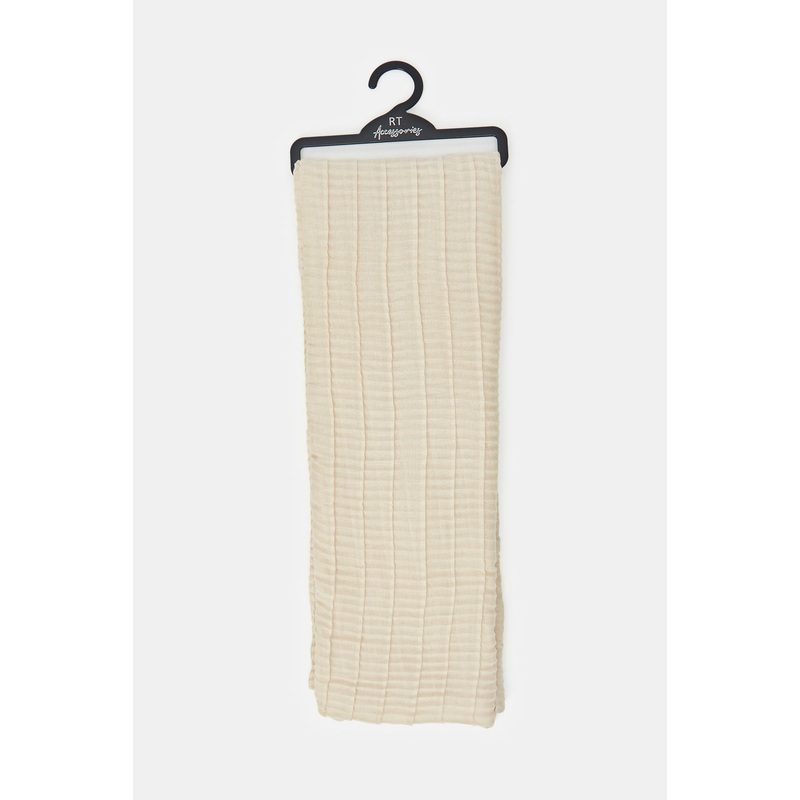Girls Beige Crinkle Scarf