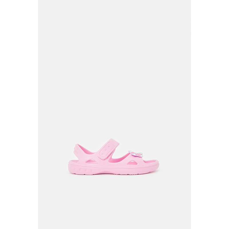 Girls Pink Butterfly Trim Slide