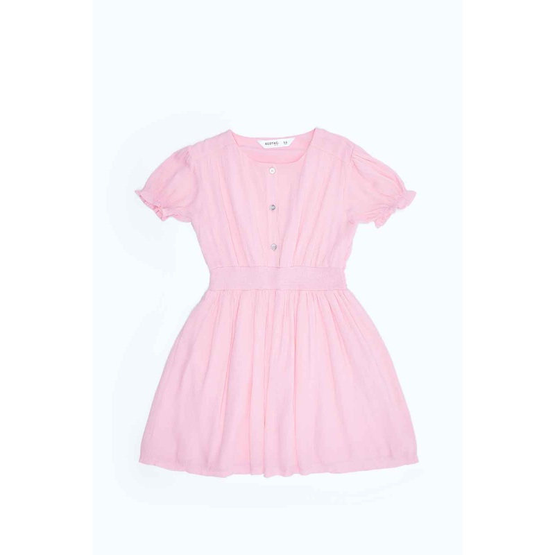 Girls Pink Crinkled Dress|2-3 Years|4-5 Years|5-6 Years|7-8 Years