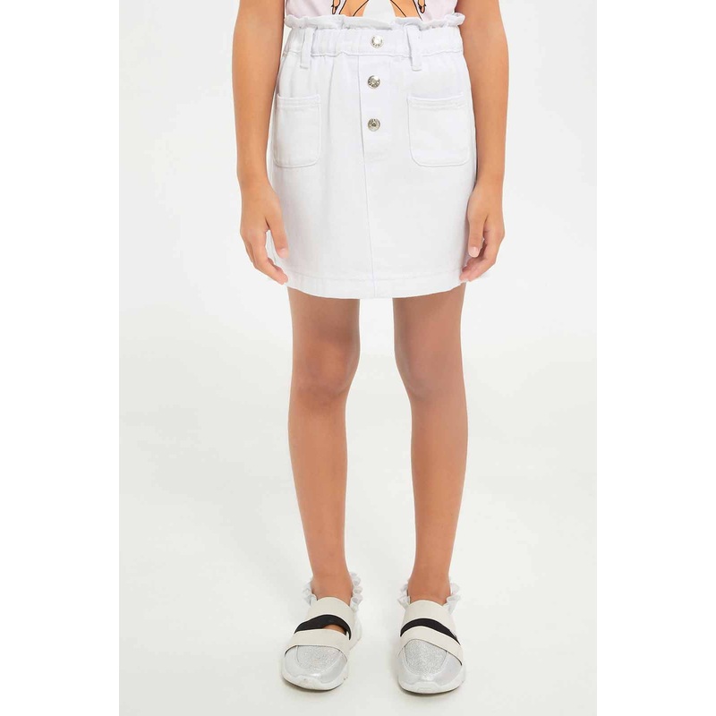 Girls White Denim Skirt|2-3 Years|4-5 Years|5-6 Years|7-8 Years