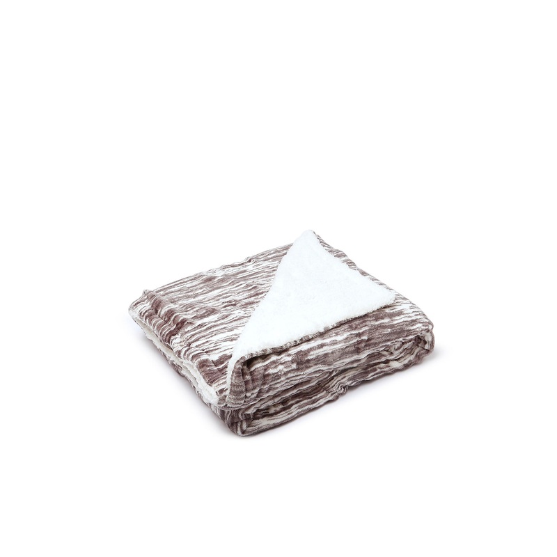 Grey Reversible Textured Blanket (Single Size)