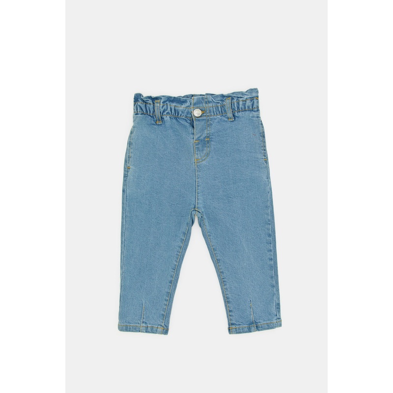 Infant Girls Blue High Rise Straight Fit Jeans