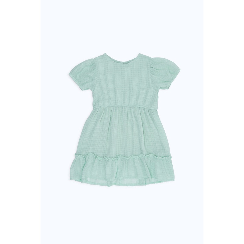 Infant Girls Green Jacquard Dress