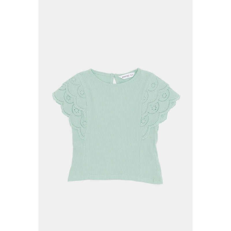 Infant Girls Mint Lace Sleeve T-Shirt