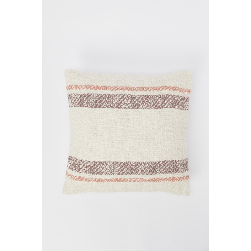 Ivory Striped Jacquard Cushion