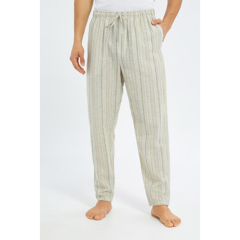 Men Beige Striped Pyjama Bottom