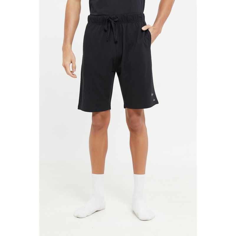 Men Black And Grey Pyjama Short Set (Pack Of 2)
