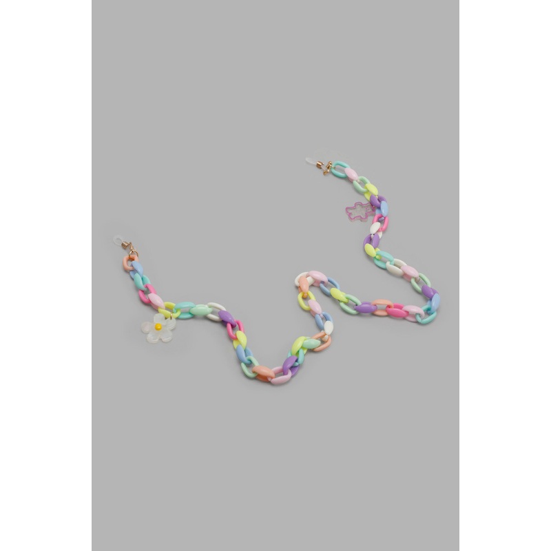 Multicolour Glasses Charm With Floral Embellishment