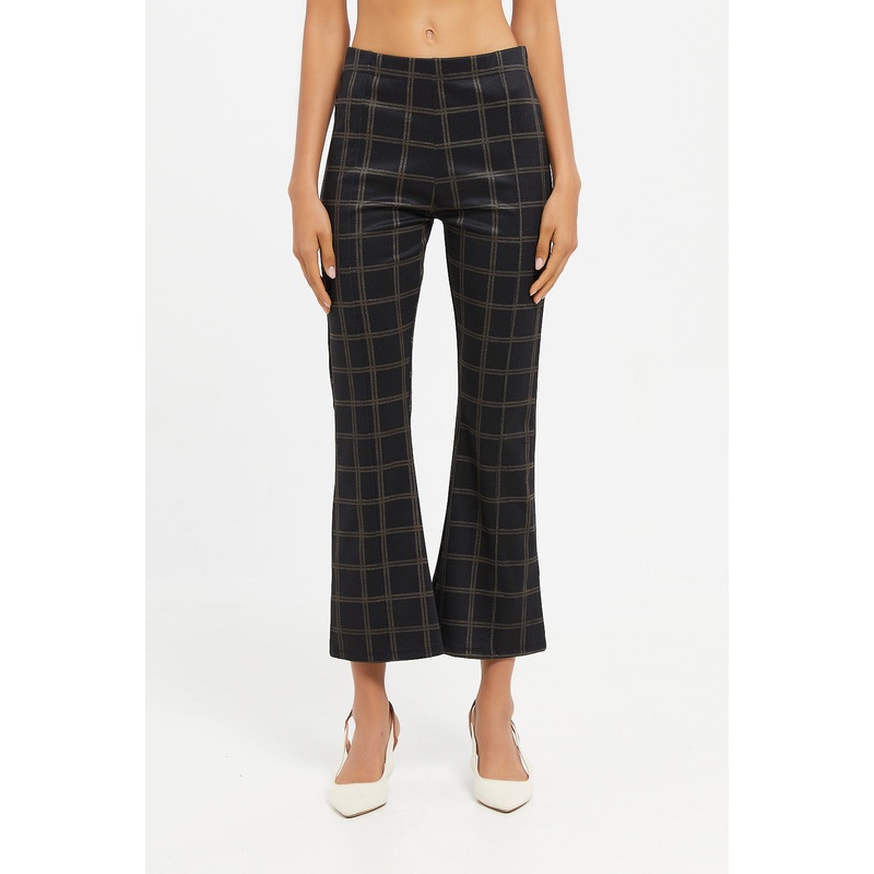 Senior Girls Black Checkered Leggings