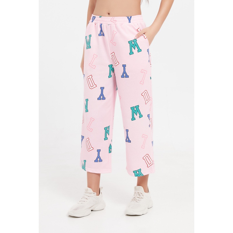 Senior Girls Pink Prints Culottes