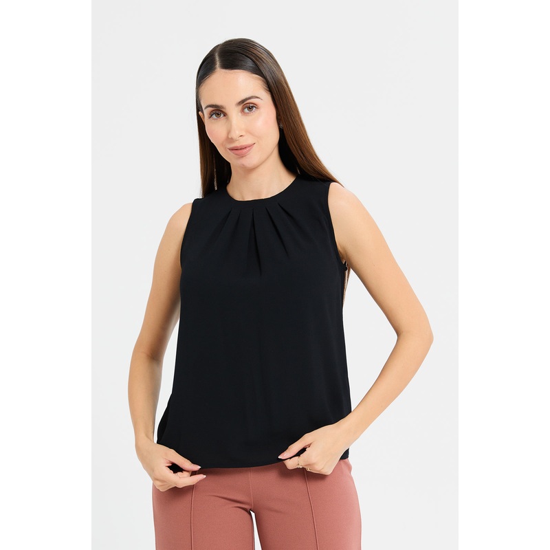 Woman Black Sleeveless Blouse|UK8|UK10|UK12|UK14|UK16|UK18