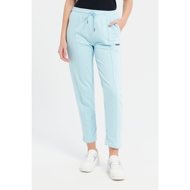 Women Blue Basic Detailed Track Pants