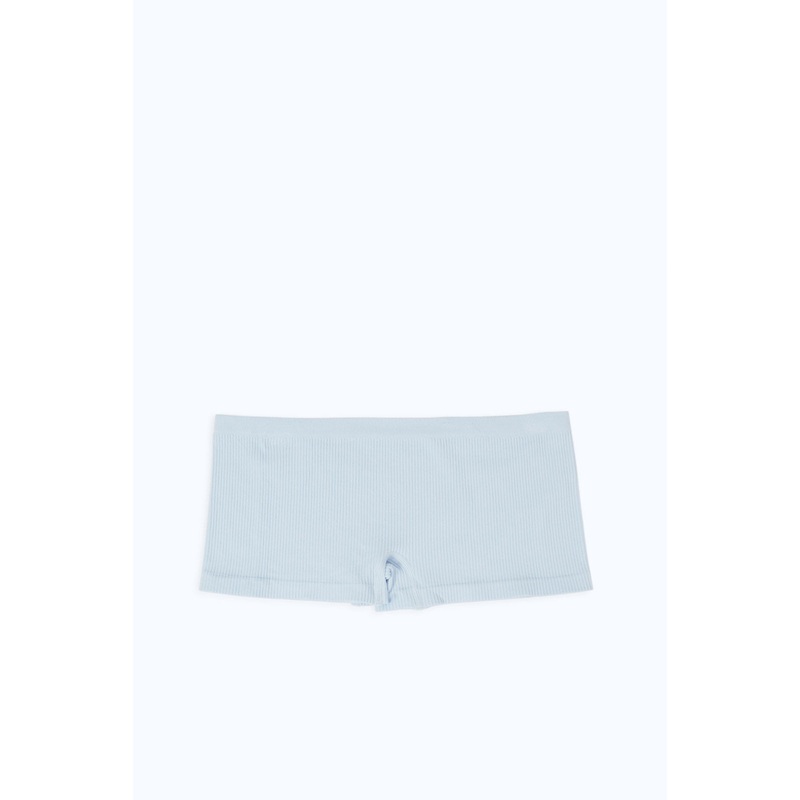 Women Blue Ribbed Boy Leg Brief