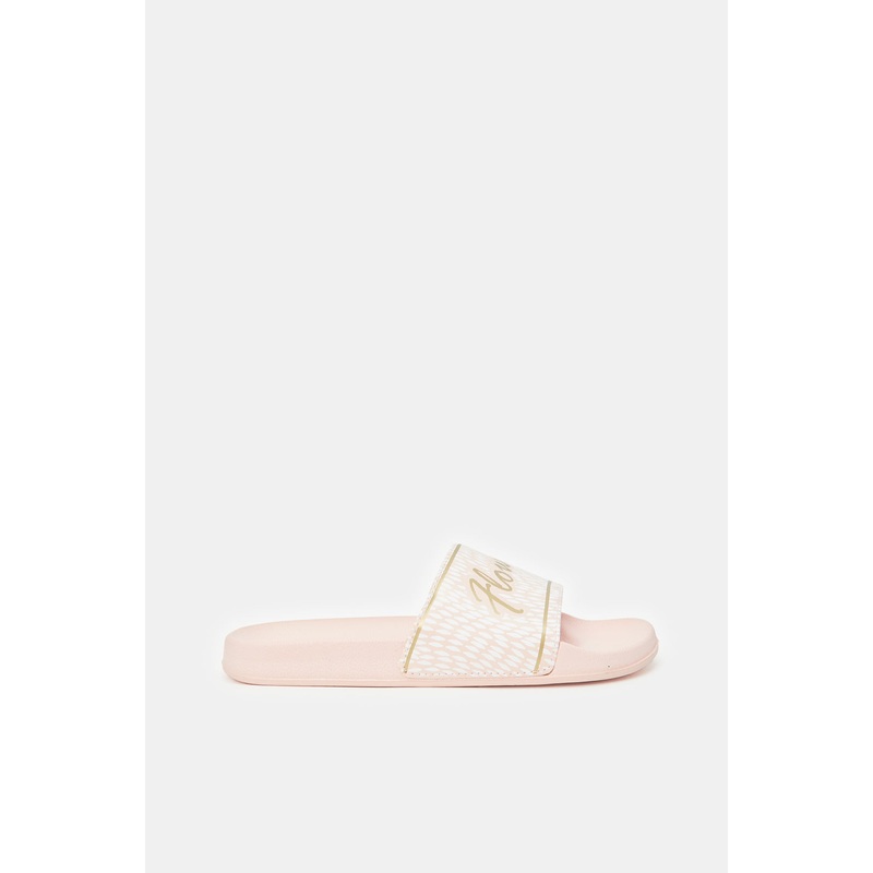 Women Pink Flower Power Slide|EU36|EU37|EU38|EU39|EU40|EU41