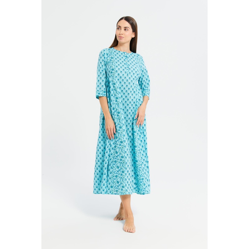 Women Teal Lurex Nightgown|UK10|UK12|UK14|UK16|UK18|UK20