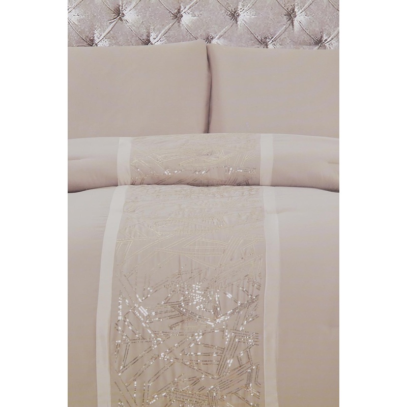 Beige 4 Piece Comforter Set (Double Size)